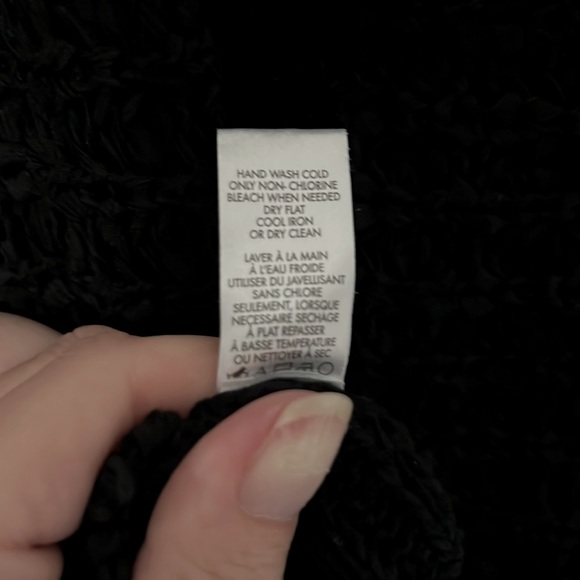 Calvin Klein Crochet Sweater Blouse Black Size Small Preowned - Picture 9 of 9